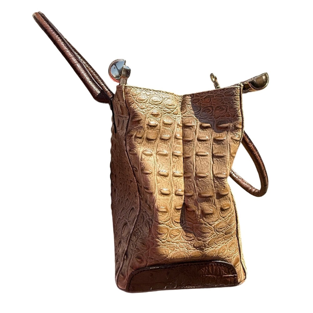Borse in Pelle Italian Genuine Leather Croc-Embossed Bag Functional Lock‎ & Key - Picture 5 of 16